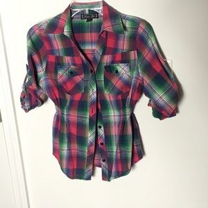What’s Hot plaid button down shirt